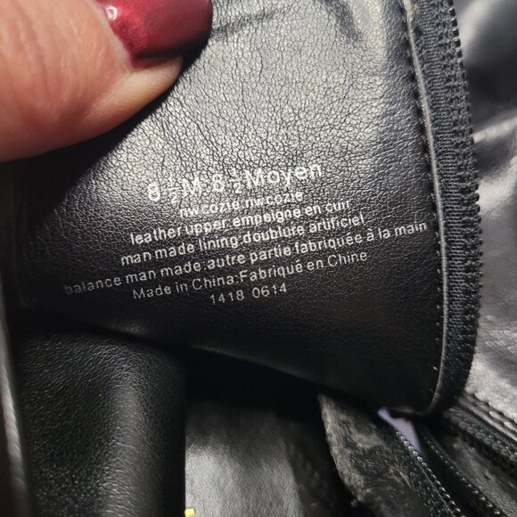 Nine West Black Leather High Heel Short Boots - Picture 7 of 8